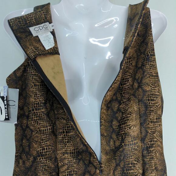 CDC Sleeveless Midi Sheath Dress Jacquard Snake Print Vintage Y2K Size 10P NWT - Picture 7 of 10